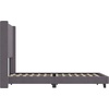 image:imageFlash Furniture Bianca Upholstered Platform Bed  Gray Velvet Upholstery  Full  Wingback Headboard  Slatted Mattress Foundation  No Box Spring NeededGray Velvet