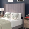 image:imageFlash Furniture Bianca Upholstered Platform Bed  Gray Velvet Upholstery  Full  Wingback Headboard  Slatted Mattress Foundation  No Box Spring NeededGray Velvet