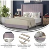 image:imageFlash Furniture Bianca Upholstered Platform Bed  Gray Velvet Upholstery  Full  Wingback Headboard  Slatted Mattress Foundation  No Box Spring NeededGray Velvet