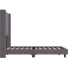 image:imageFlash Furniture Bianca Upholstered Platform Bed  Gray Velvet Upholstery  Full  Wingback Headboard  Slatted Mattress Foundation  No Box Spring NeededGray Velvet