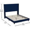 image:imageFlash Furniture Bianca Upholstered Platform Bed  Gray Velvet Upholstery  Full  Wingback Headboard  Slatted Mattress Foundation  No Box Spring NeededNavy Velvet