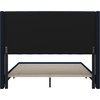 image:imageFlash Furniture Bianca Upholstered Platform Bed  Gray Velvet Upholstery  Full  Wingback Headboard  Slatted Mattress Foundation  No Box Spring NeededNavy Velvet