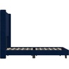 image:imageFlash Furniture Bianca Upholstered Platform Bed  Gray Velvet Upholstery  Full  Wingback Headboard  Slatted Mattress Foundation  No Box Spring NeededNavy Velvet