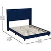 image:imageFlash Furniture Bianca Upholstered Platform Bed  Gray Velvet Upholstery  Full  Wingback Headboard  Slatted Mattress Foundation  No Box Spring NeededNavy Velvet