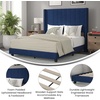 image:imageFlash Furniture Bianca Upholstered Platform Bed  Gray Velvet Upholstery  Full  Wingback Headboard  Slatted Mattress Foundation  No Box Spring NeededNavy Velvet