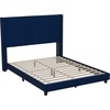 image:imageFlash Furniture Bianca Upholstered Platform Bed  Gray Velvet Upholstery  Full  Wingback Headboard  Slatted Mattress Foundation  No Box Spring NeededNavy Velvet