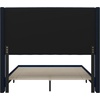 image:imageFlash Furniture Bianca Upholstered Platform Bed  Gray Velvet Upholstery  Full  Wingback Headboard  Slatted Mattress Foundation  No Box Spring NeededNavy Velvet