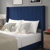 image:imageFlash Furniture Bianca Upholstered Platform Bed  Gray Velvet Upholstery  Full  Wingback Headboard  Slatted Mattress Foundation  No Box Spring NeededNavy Velvet