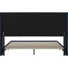 image:imageFlash Furniture Bianca Upholstered Platform Bed  Gray Velvet Upholstery  Full  Wingback Headboard  Slatted Mattress Foundation  No Box Spring NeededNavy Velvet