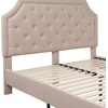image:imageFlash Furniture Brighton Fabric Arched Tufted Upholstered King Size Platform Bed Modern LowProfile King Bed Frame with Headboard BeigeBeige