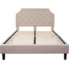 image:imageFlash Furniture Brighton Fabric Arched Tufted Upholstered King Size Platform Bed Modern LowProfile King Bed Frame with Headboard BeigeBeige