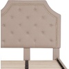 image:imageFlash Furniture Brighton Fabric Arched Tufted Upholstered King Size Platform Bed Modern LowProfile King Bed Frame with Headboard BeigeBeige