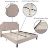 image:imageFlash Furniture Brighton Fabric Arched Tufted Upholstered King Size Platform Bed Modern LowProfile King Bed Frame with Headboard BeigeBeige
