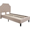 image:imageFlash Furniture Brighton Fabric Arched Tufted Upholstered King Size Platform Bed Modern LowProfile King Bed Frame with Headboard BeigeBeige