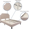 image:imageFlash Furniture Brighton Fabric Arched Tufted Upholstered King Size Platform Bed Modern LowProfile King Bed Frame with Headboard BeigeBeige