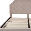 image:imageFlash Furniture Brighton Fabric Arched Tufted Upholstered King Size Platform Bed Modern LowProfile King Bed Frame with Headboard BeigeBeige