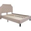 image:imageFlash Furniture Brighton Fabric Arched Tufted Upholstered King Size Platform Bed Modern LowProfile King Bed Frame with Headboard BeigeBeige