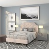 image:imageFlash Furniture Brighton Fabric Arched Tufted Upholstered King Size Platform Bed Modern LowProfile King Bed Frame with Headboard BeigeBeige