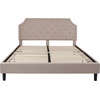 image:imageFlash Furniture Brighton Fabric Arched Tufted Upholstered King Size Platform Bed Modern LowProfile King Bed Frame with Headboard BeigeBeige