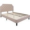 image:imageFlash Furniture Brighton Fabric Arched Tufted Upholstered King Size Platform Bed Modern LowProfile King Bed Frame with Headboard BeigeBeige