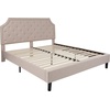 image:imageFlash Furniture Brighton Fabric Arched Tufted Upholstered King Size Platform Bed Modern LowProfile King Bed Frame with Headboard BeigeBeige