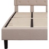 image:imageFlash Furniture Brighton Fabric Arched Tufted Upholstered King Size Platform Bed Modern LowProfile King Bed Frame with Headboard BeigeBeige