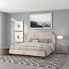 image:imageFlash Furniture Brighton Fabric Arched Tufted Upholstered King Size Platform Bed Modern LowProfile King Bed Frame with Headboard BeigeBeige