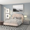 image:imageFlash Furniture Brighton Fabric Arched Tufted Upholstered King Size Platform Bed Modern LowProfile King Bed Frame with Headboard BeigeBeige