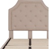 image:imageFlash Furniture Brighton Fabric Arched Tufted Upholstered King Size Platform Bed Modern LowProfile King Bed Frame with Headboard BeigeBeige