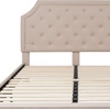 image:imageFlash Furniture Brighton Fabric Arched Tufted Upholstered King Size Platform Bed Modern LowProfile King Bed Frame with Headboard BeigeBeige