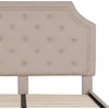 image:imageFlash Furniture Brighton Fabric Arched Tufted Upholstered King Size Platform Bed Modern LowProfile King Bed Frame with Headboard BeigeBeige