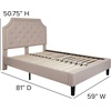 image:imageFlash Furniture Brighton Fabric Arched Tufted Upholstered King Size Platform Bed Modern LowProfile King Bed Frame with Headboard BeigeBeige