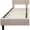 image:imageFlash Furniture Brighton Fabric Arched Tufted Upholstered King Size Platform Bed Modern LowProfile King Bed Frame with Headboard BeigeBeige