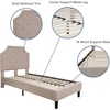image:imageFlash Furniture Brighton Fabric Arched Tufted Upholstered King Size Platform Bed Modern LowProfile King Bed Frame with Headboard BeigeBeige