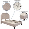 image:imageFlash Furniture Brighton Fabric Arched Tufted Upholstered King Size Platform Bed Modern LowProfile King Bed Frame with Headboard BeigeBeige