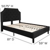 image:imageFlash Furniture Brighton Fabric Arched Tufted Upholstered King Size Platform Bed Modern LowProfile King Bed Frame with Headboard BeigeBlack