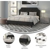 image:imageFlash Furniture Brighton Fabric Arched Tufted Upholstered King Size Platform Bed Modern LowProfile King Bed Frame with Headboard BeigeBlack