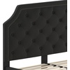 image:imageFlash Furniture Brighton Fabric Arched Tufted Upholstered King Size Platform Bed Modern LowProfile King Bed Frame with Headboard BeigeBlack