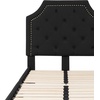 image:imageFlash Furniture Brighton Fabric Arched Tufted Upholstered King Size Platform Bed Modern LowProfile King Bed Frame with Headboard BeigeBlack
