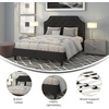 image:imageFlash Furniture Brighton Fabric Arched Tufted Upholstered King Size Platform Bed Modern LowProfile King Bed Frame with Headboard BeigeBlack
