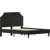 image:imageFlash Furniture Brighton Fabric Arched Tufted Upholstered King Size Platform Bed Modern LowProfile King Bed Frame with Headboard BeigeBlack
