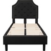 image:imageFlash Furniture Brighton Fabric Arched Tufted Upholstered King Size Platform Bed Modern LowProfile King Bed Frame with Headboard BeigeBlack