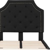 image:imageFlash Furniture Brighton Fabric Arched Tufted Upholstered King Size Platform Bed Modern LowProfile King Bed Frame with Headboard BeigeBlack
