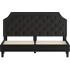 image:imageFlash Furniture Brighton Fabric Arched Tufted Upholstered King Size Platform Bed Modern LowProfile King Bed Frame with Headboard BeigeBlack