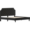 image:imageFlash Furniture Brighton Fabric Arched Tufted Upholstered King Size Platform Bed Modern LowProfile King Bed Frame with Headboard BeigeBlack