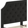 image:imageFlash Furniture Brighton Fabric Arched Tufted Upholstered King Size Platform Bed Modern LowProfile King Bed Frame with Headboard BeigeBlack