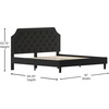 image:imageFlash Furniture Brighton Fabric Arched Tufted Upholstered King Size Platform Bed Modern LowProfile King Bed Frame with Headboard BeigeBlack
