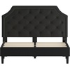image:imageFlash Furniture Brighton Fabric Arched Tufted Upholstered King Size Platform Bed Modern LowProfile King Bed Frame with Headboard BeigeBlack