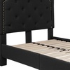 image:imageFlash Furniture Brighton Fabric Arched Tufted Upholstered King Size Platform Bed Modern LowProfile King Bed Frame with Headboard BeigeBlack