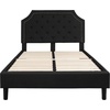 image:imageFlash Furniture Brighton Fabric Arched Tufted Upholstered King Size Platform Bed Modern LowProfile King Bed Frame with Headboard BeigeBlack